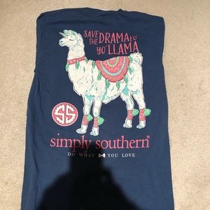 Simply southern blue llama t shirt